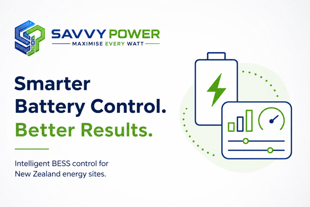 Savvy Power intelligent battery control for New Zealand energy sites